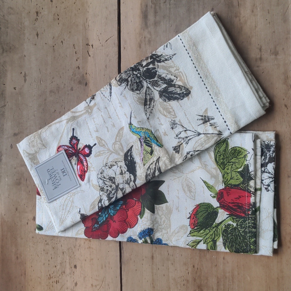 DII Botanical Blooms dishtowel set of 2